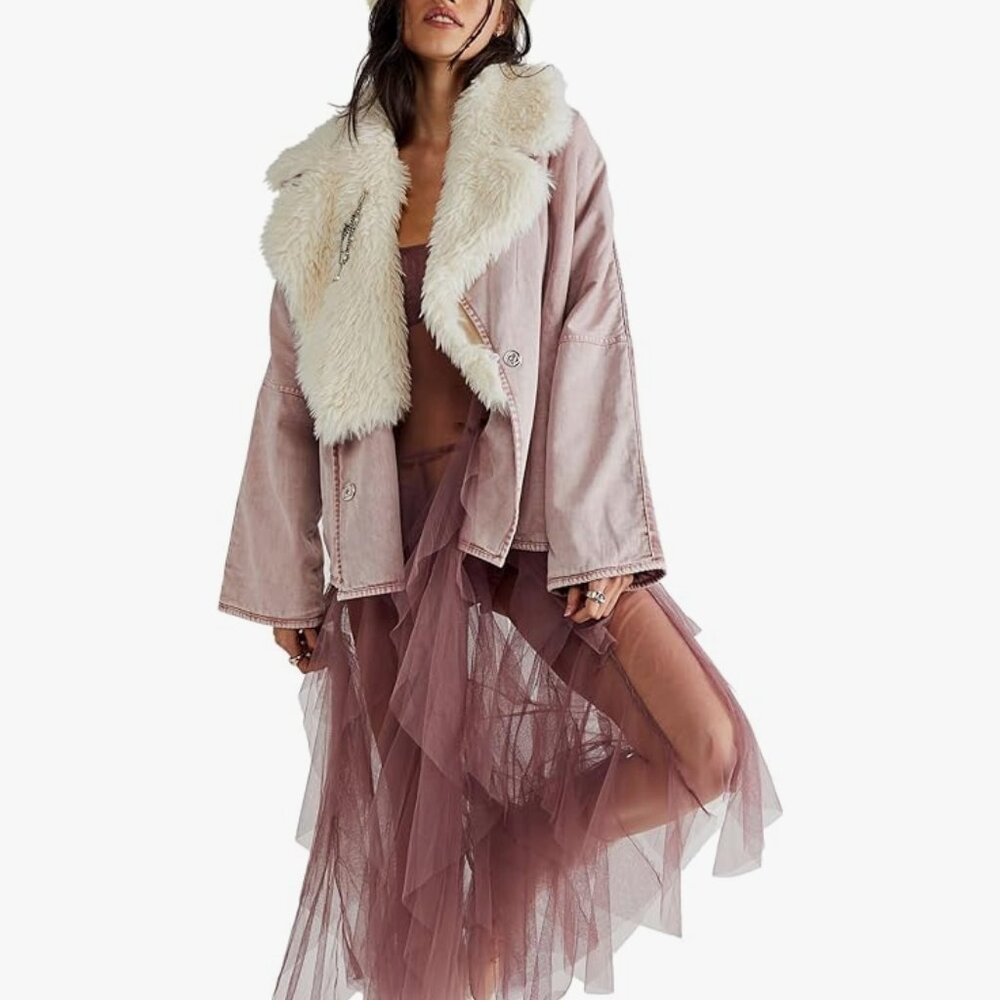 Free People Lolo Jacket in Mauve Size XL NWT - Picture 3 of 13